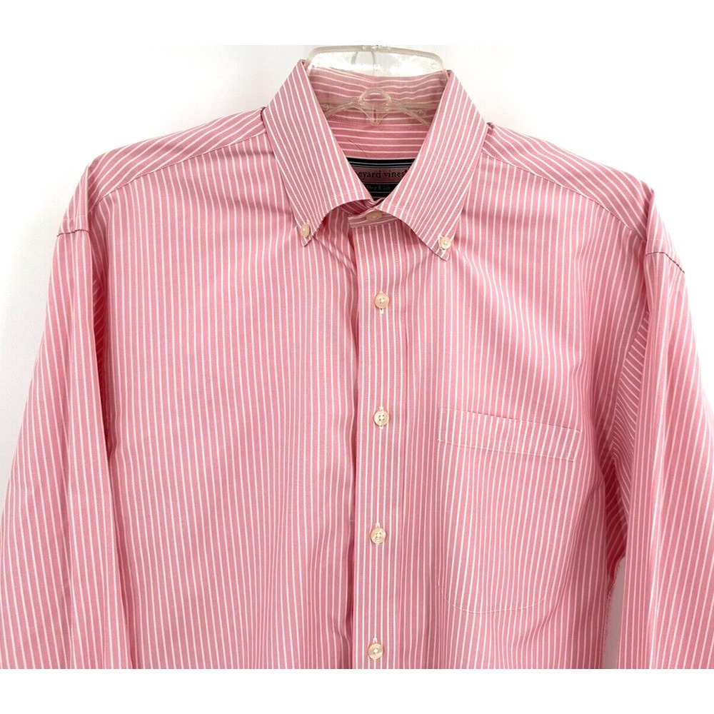 VINEYARD‎ VINES MURRAY BUTTON FRONT SHIRT Men's Size Medium Pink / White Stripe